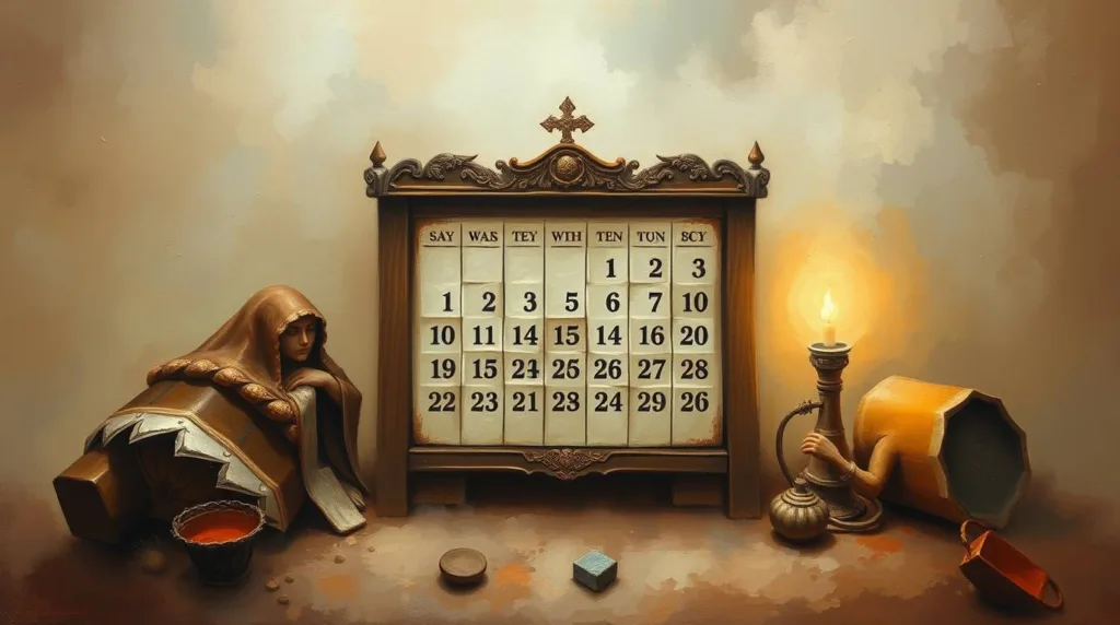 Painting of a fantasy calendar