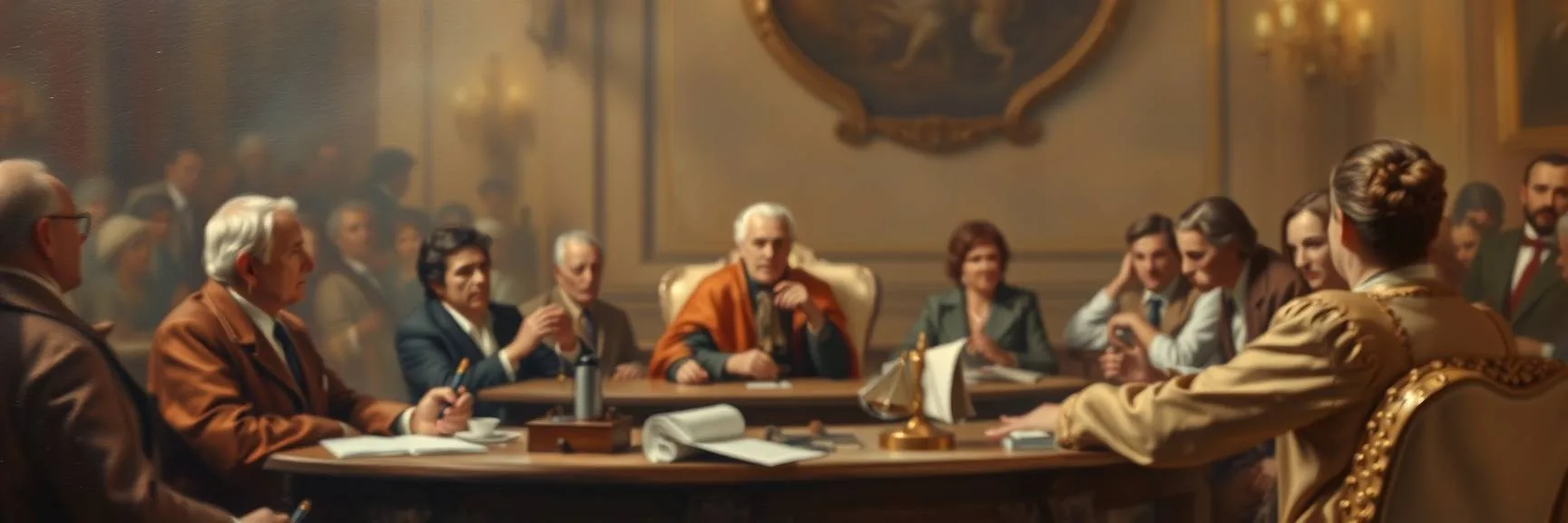 The scene depicts a fantasy law session with lawmakers