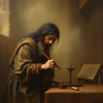 An ethereal, spiritual skill manufactory in a classic oil painting, XV-XVII century style