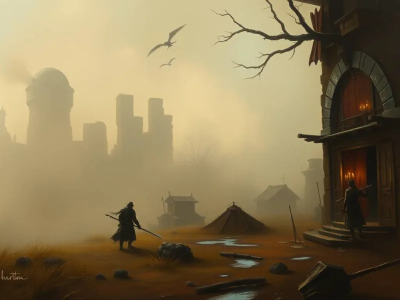 Dramatic cinematic style classic oil painting of a fantasy game scene