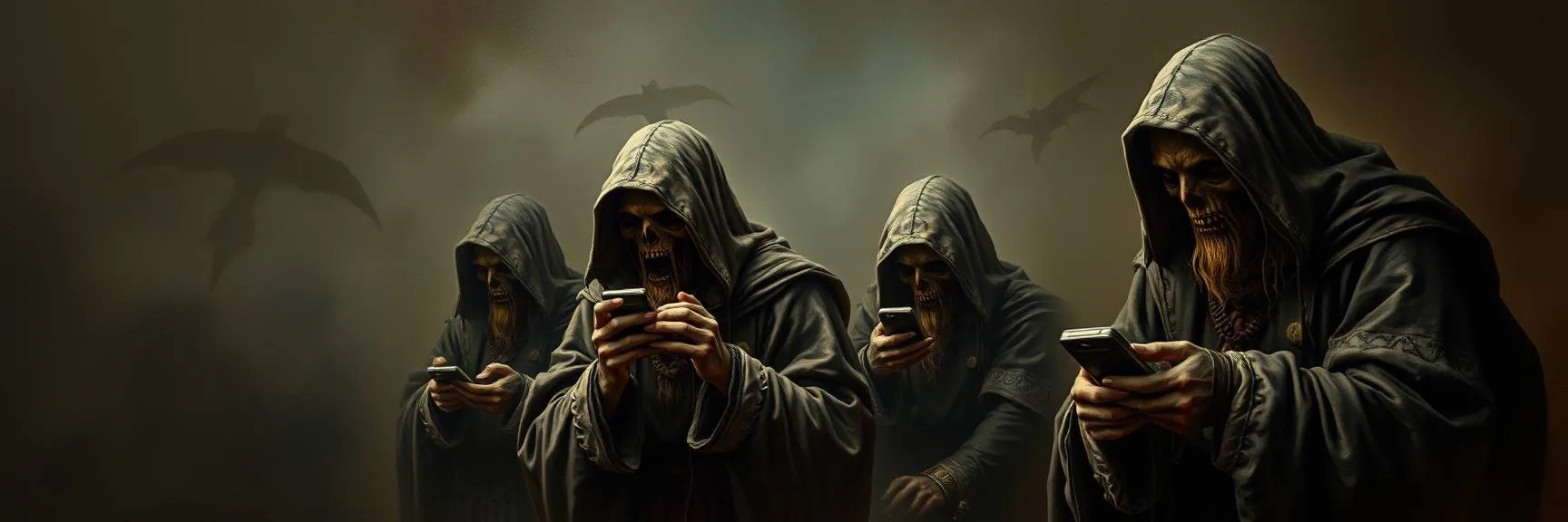 Eerie, creepy atmosphere, classic oil painting banner depicting 15th-18th centur16 Eerie, creepy atmosphere, classic oil painting banner depicting 15th-18th centur16